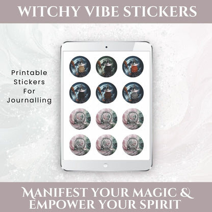 Witchy Vibes Printable Stickers