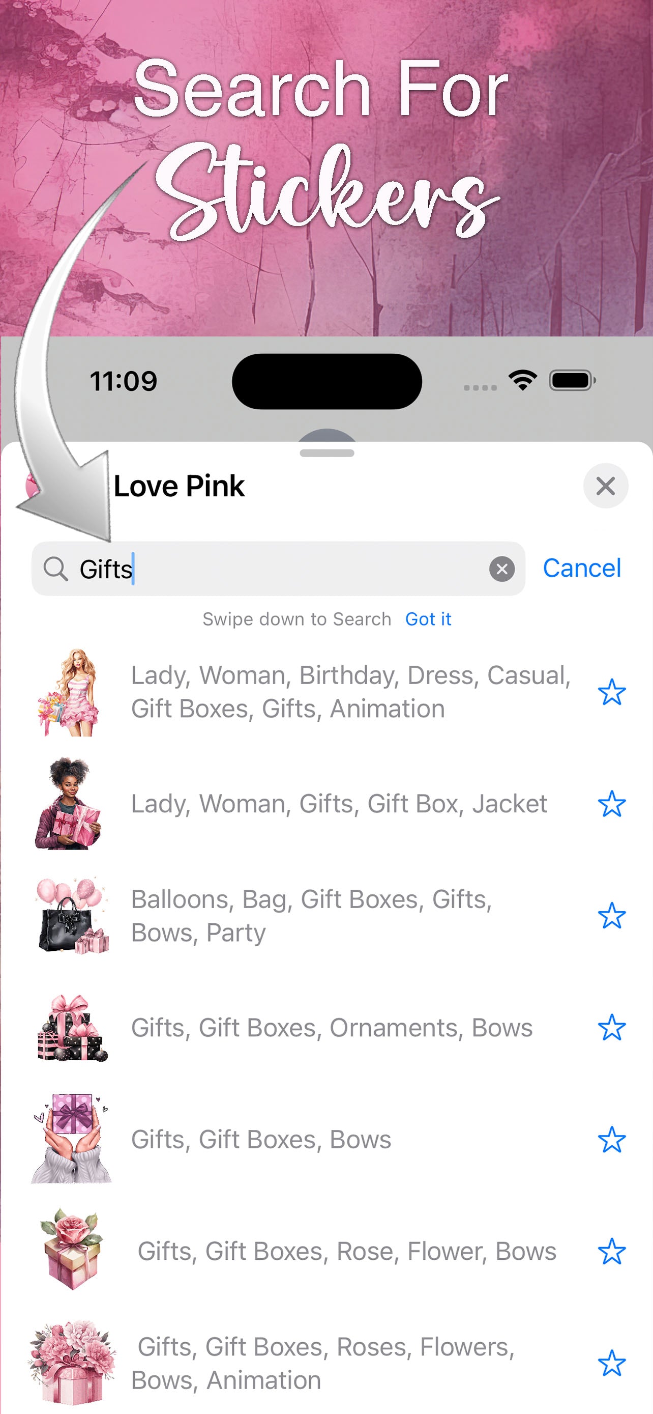 More Than Charms I Love Pink: iMessage Sticker Pack