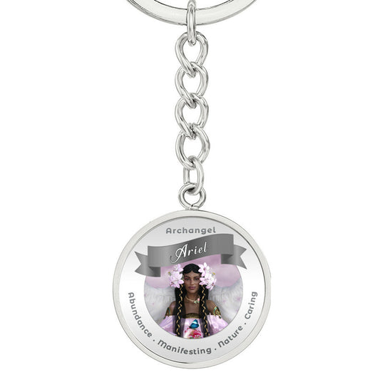 Archangel Ariel 2 - Archangel Affirmation Keychain For Abundance, Manifesting, Nature & Caring - More Than CharmsMore Than Charms