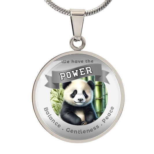 Panda - Power Animal Affirmation Necklace - Balance Gentleness Peace- More Than CharmsMore Than Charms