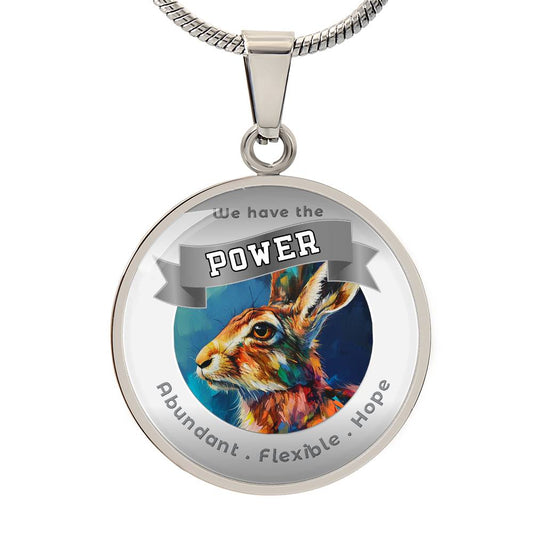 Rabbit - Power Animal Affirmation Necklace - Abundant Flexible Hope - More Than CharmsMore Than Charms