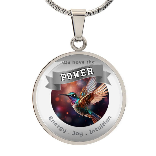 Hummingbird - Power Animal Affirmation Necklace -- Energy Joy Intuition - More Than CharmsMore Than Charms