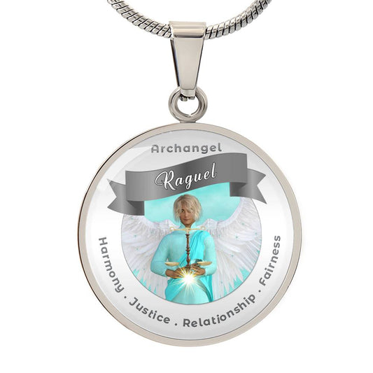 Archangel Raguel - Affirmation Necklace For Fairness, Harmony, Justice & Relationships - More Than CharmsMore Than Charms