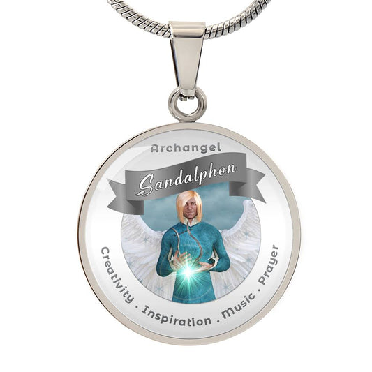 Archangel Sandalphon - Affirmation Necklace For Creativity, Inspiration, Music & Prayer - More Than CharmsMore Than Charms