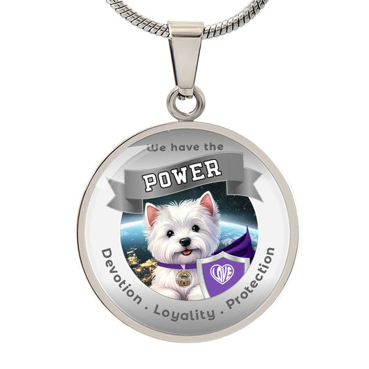 West Highland Terrier - Super Hero - Westie Dog Power Animal Affirmation Necklace - More Than CharmsMore Than Charms