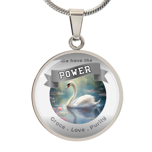 Swan - Power Animal Affirmation Necklace - Grace Love Purity - More Than CharmsMore Than Charms