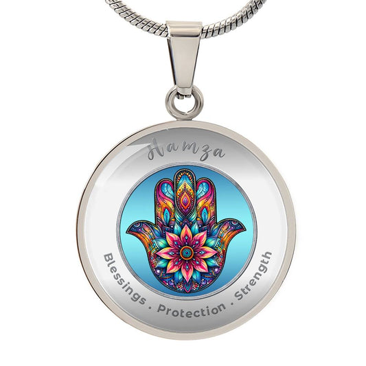 Hamsa - Protection Strength Blessings. - Affirmation Necklace - More Than CharmsMore Than Charms