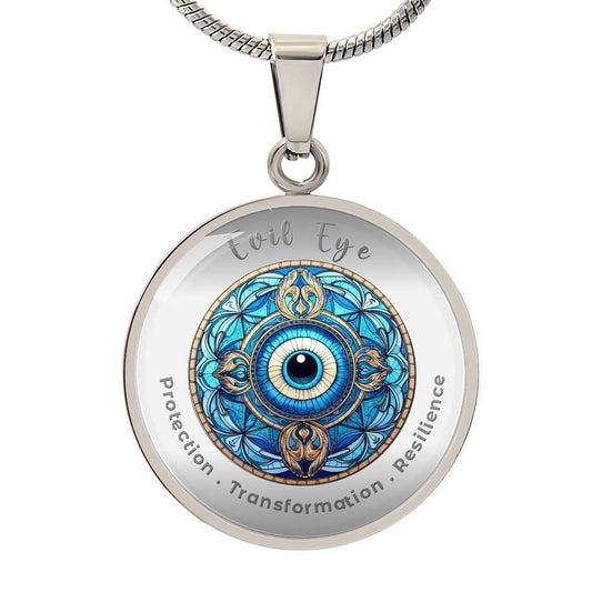 Evil Eye - Protection Transformation Resilience - Affirmation Necklace - More Than CharmsMore Than Charms