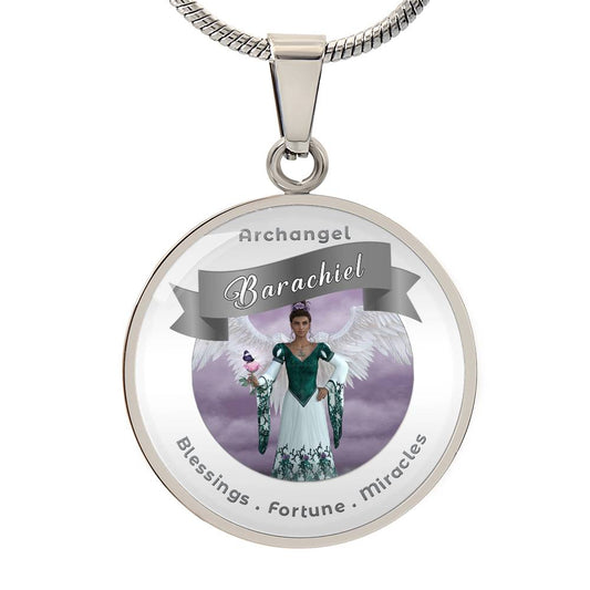 Archangel Barachiel - Affirmation Necklace For Blessings, Good Fortune & Miracles - More Than CharmsMore Than Charms