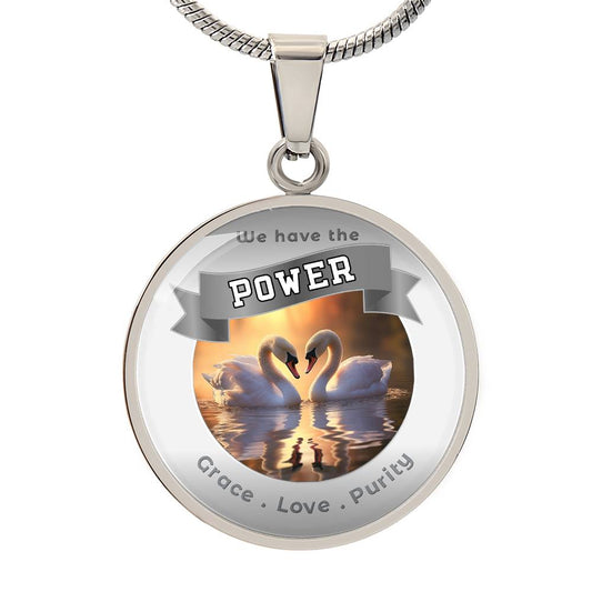 Swan - Power Animal Affirmation Necklace - Grace Love Purity - More Than CharmsMore Than Charms