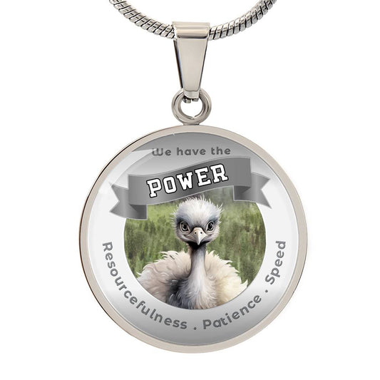 Ostrich - Power Animal Affirmation Necklace - Resourcefulness Patience Speed - More Than CharmsMore Than Charms