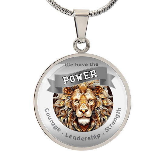 Lion 2 - Power Animal Affirmation Necklace - Courage Leadership Strength- More Than CharmsMore Than Charms