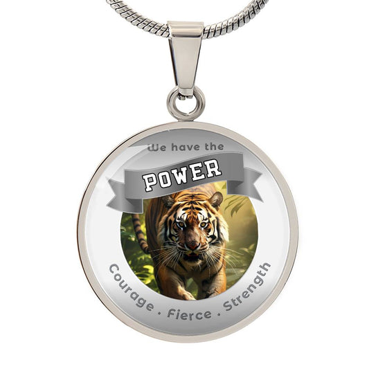 Tiger 2 - Power Animal Affirmation Necklace - Courage Fierce Strength- More Than CharmsMore Than Charms