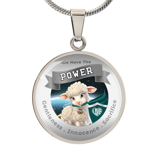 Lamb - Power Animal Affirmation Necklace - Gentleness Innocence Sacrifice - More Than CharmsMore Than Charms