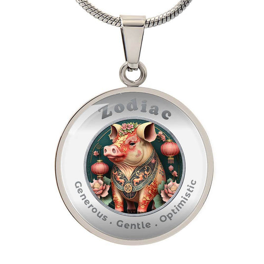 Pig - Chinese Zodiac - Affirmation Necklace - More Than CharmsMore Than Charms