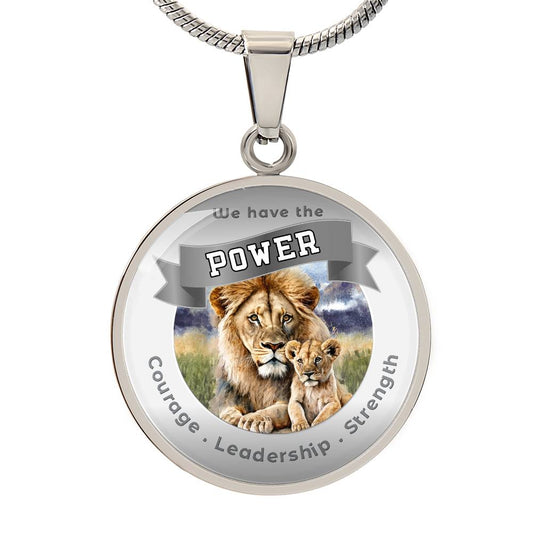 Lion - Power Animal Affirmation Necklace - Courage Leadership Strength- More Than CharmsMore Than Charms