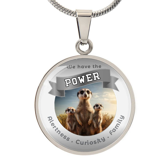 Meercat - Power Animal Affirmation Necklace - Alertness Curiosity Family- More Than CharmsMore Than Charms