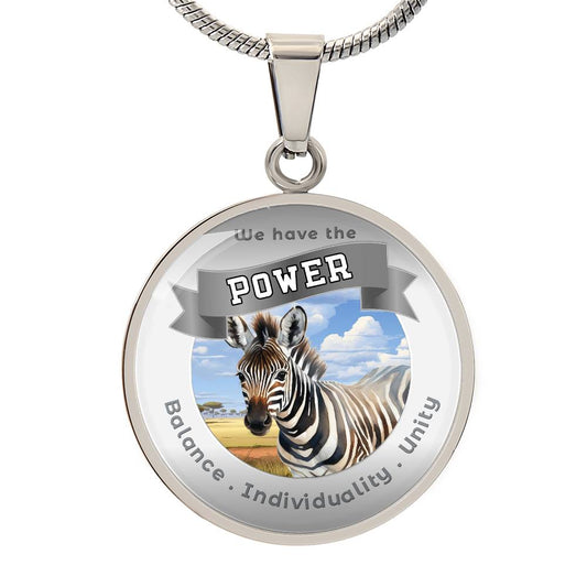 Zebra - Power Animal Affirmation Necklace - Balance Individuality Unity - More Than CharmsMore Than Charms