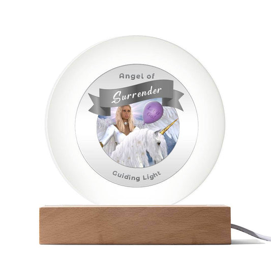 USB Circle Acrylic LED Light  -Guardian Angel - Surrender