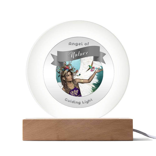 USB Circle Acrylic LED Light  -Guardian Angel - Nature