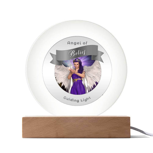 USB Circle Acrylic LED Light - Angel -- Belief