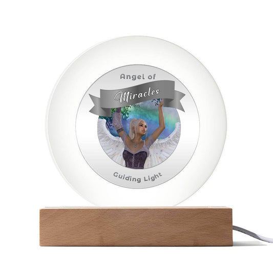 USB Circle Acrylic LED Light  -Guardian Angel - Miracles