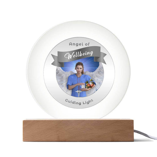 USB Circle Acrylic LED Light - Angel - Wellbeing