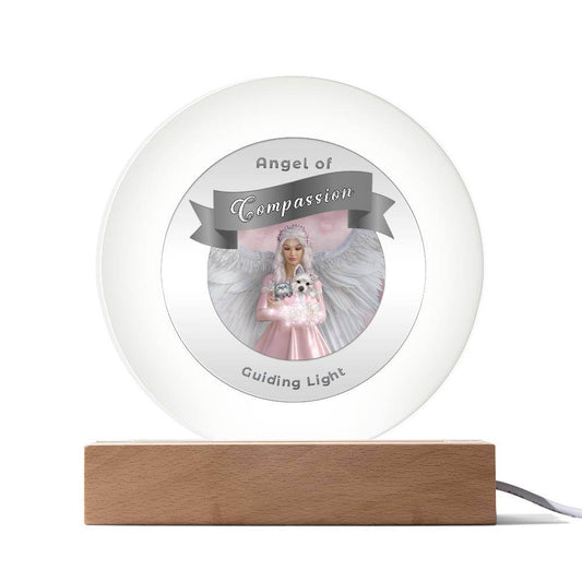 USB Circle Acrylic LED Light  -Guardian Angel - Compassion