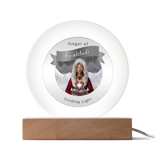 USB Circle Acrylic LED Light  -Guardian Angel -  Gratitude