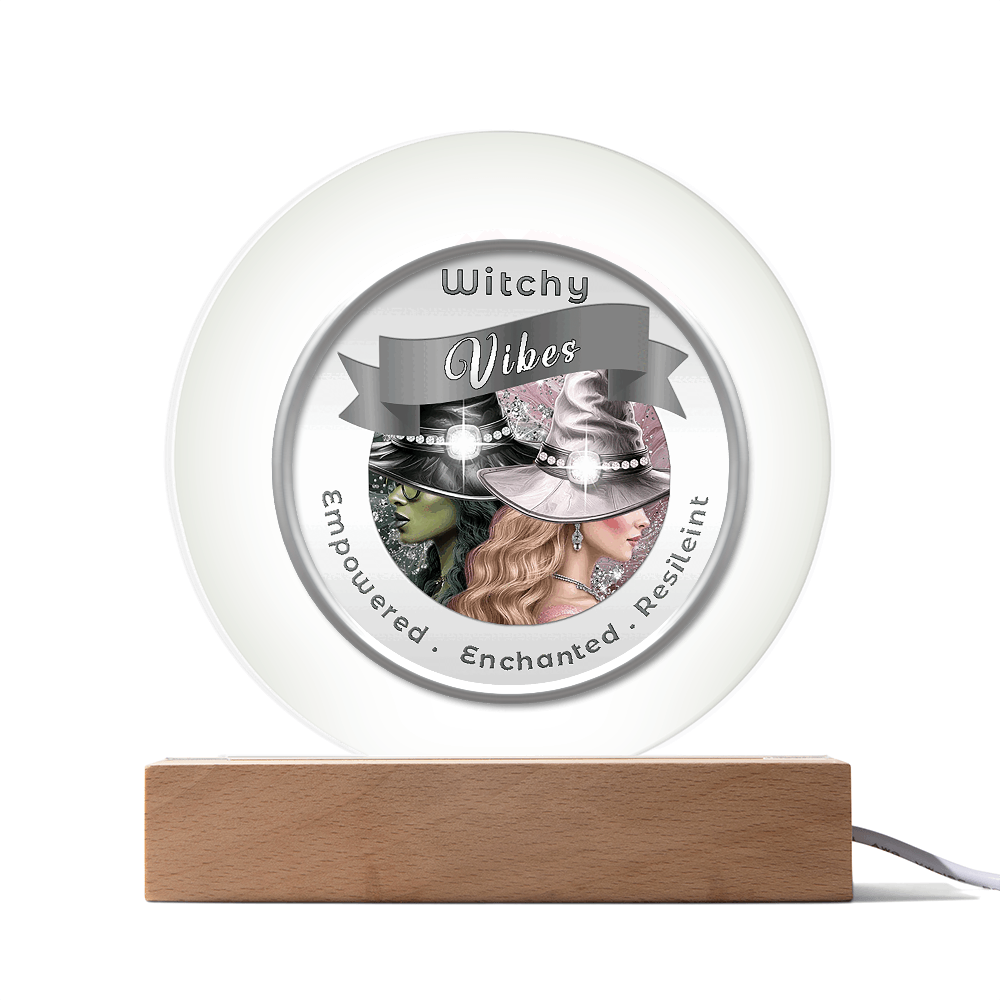 USB Circle Acrylic LED Light -  Witchy  Vibes - Wicked