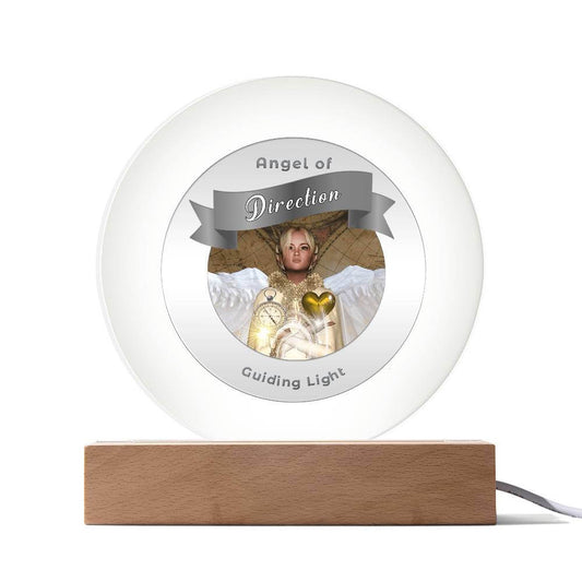 USB Circle Acrylic LED Light  - Guardian Angel -  Direction