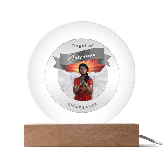 USB Circle Acrylic LED Light  -Guardian Angel - Intention