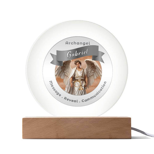 USB Circle Acrylic LED Light  - Archangel Gabriel