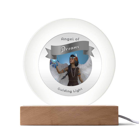 USB Circle Acrylic LED Light  -Guardian Angel - Dreams