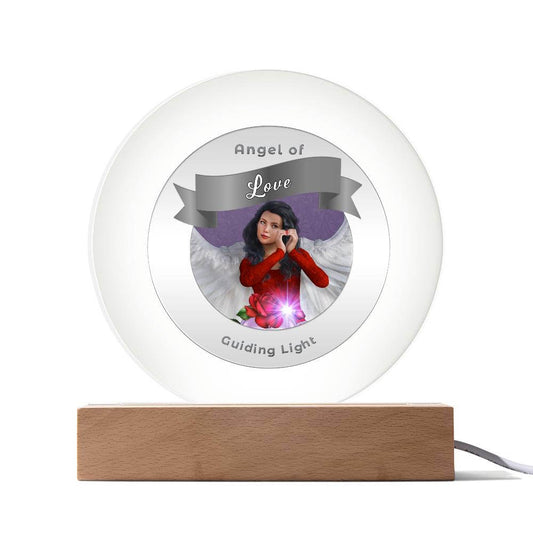 USB Circle Acrylic LED Light  -Guardian Angel - Love