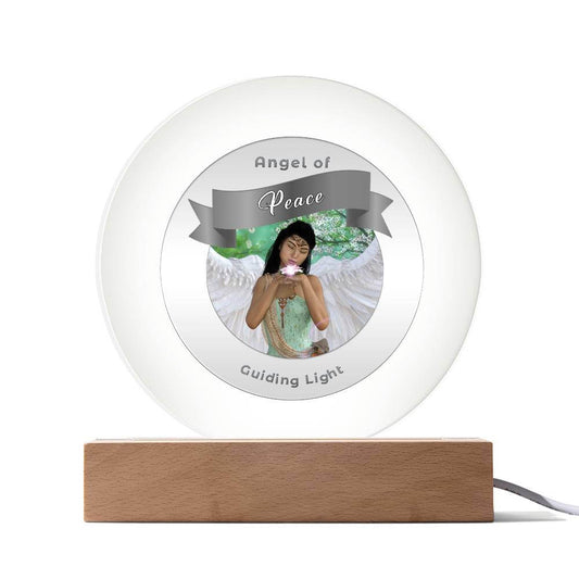 USB Circle Acrylic LED Light  -Guardian Angel - Peace