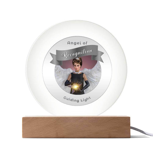 USB Circle Acrylic LED Light  -Guardian Angel - Recognition