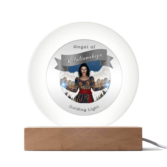 USB Circle Acrylic LED Light  -Guardian Angel - Relationships