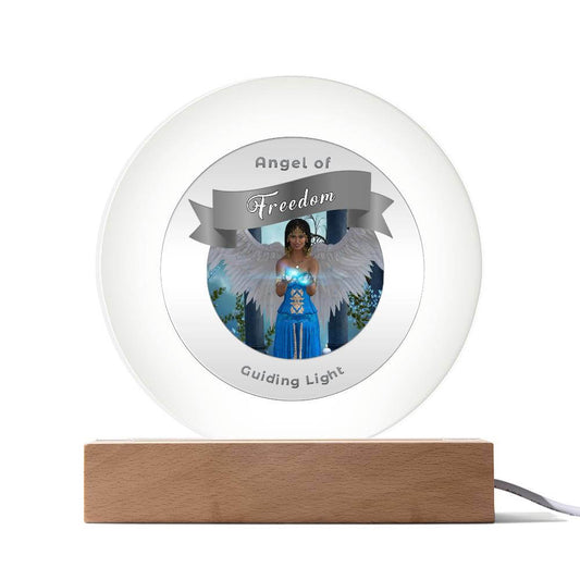 USB Circle Acrylic LED Light - Angel -  Freedom