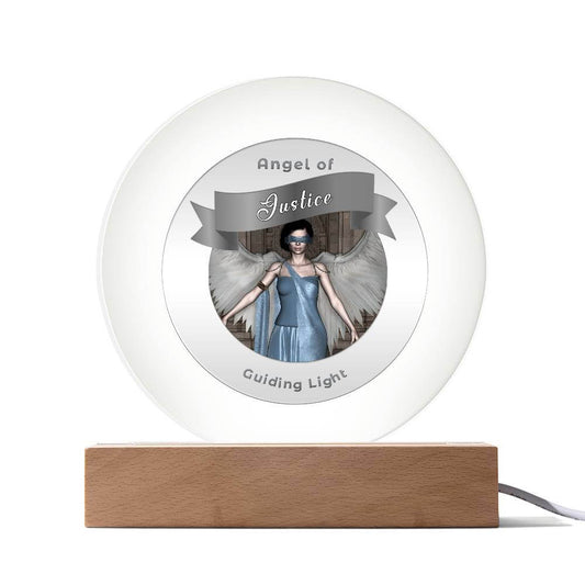 USB Circle Acrylic LED Light  -Guardian Angel - Justice