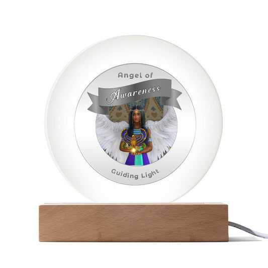 USB Circle Acrylic LED Light  -Guardian Angel - Awareness