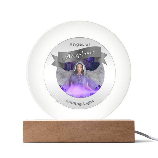 USB Circle Acrylic LED Light - Angel - Acceptance