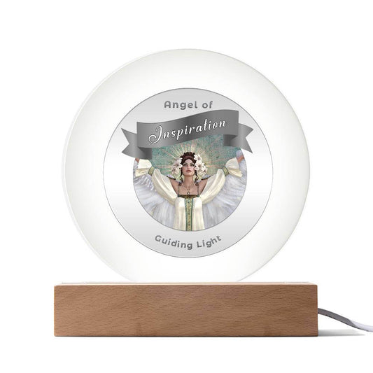 USB Circle Acrylic LED Light  -Guardian Angel - Inspiration