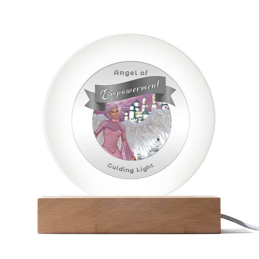 USB Circle Acrylic LED Light  -Guardian Angel -  Empowerment