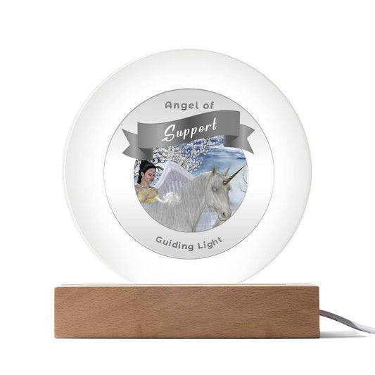 USB Circle Acrylic LED Light  -Guardian Angel - Support