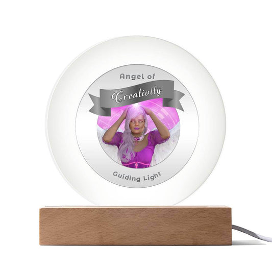 USB Circle Acrylic LED Light  -Guardian Angel - Creativity