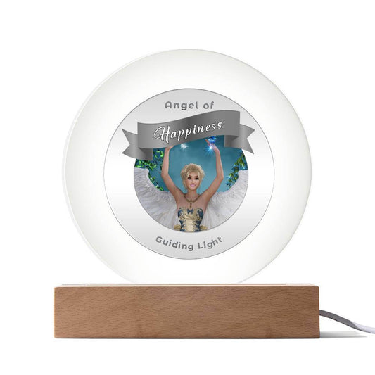 USB Circle Acrylic LED Light  -Guardian Angel -  Happiness