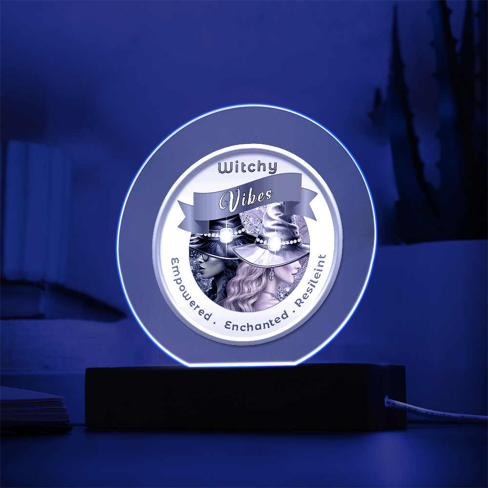 USB Circle Acrylic LED Light -  Witchy  Vibes - Wicked