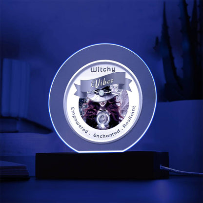 USB Circle Acrylic LED Light -  Witchy  Vibes - Red