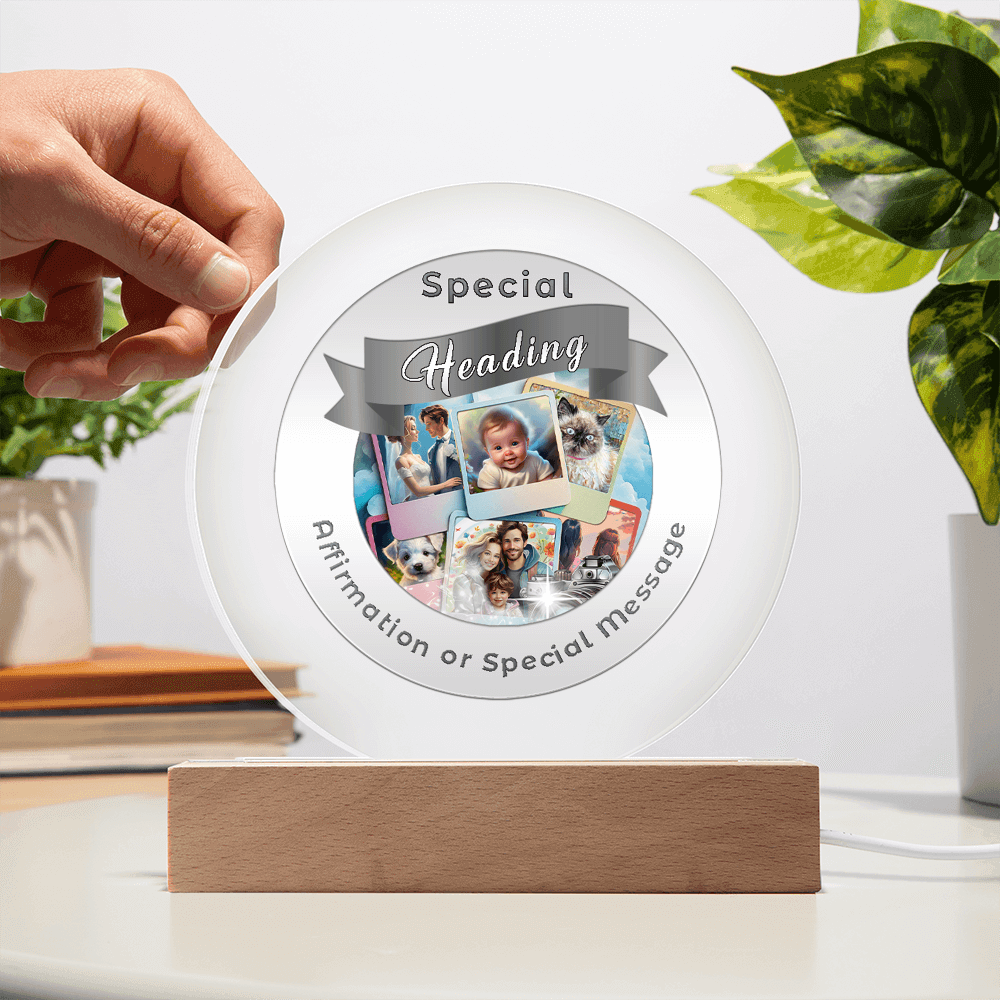 Custom Affirmation Acrylic Circle LED Light - Design Service More Than Charms